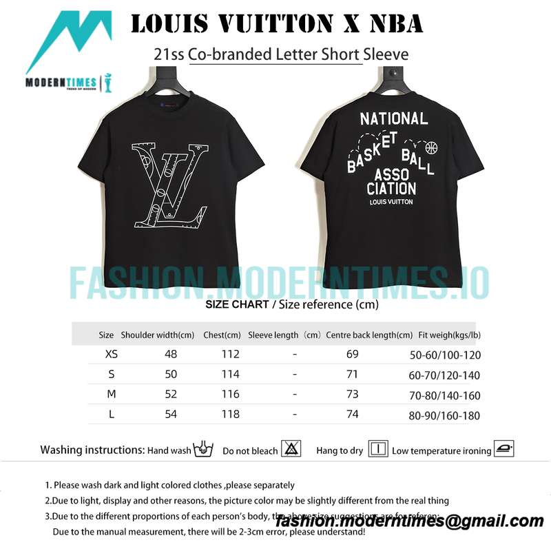 Louis Vuitton - Amp - NBA 21ss Co-branded Letter Short Sleeve Louis Vuitton - Amp - NBA 21ss Co-branded Letter Short Sleeve